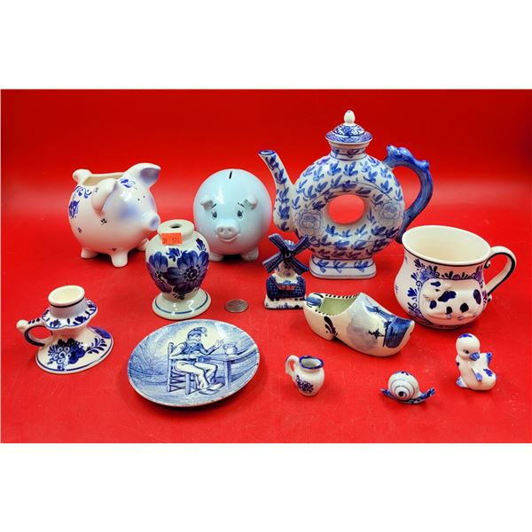 Mostly Ceramic Lot w/ Delft Blue Made in Holland