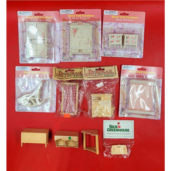 Lot of Assorted Doll Furniture w/ Hand-Painted Pieces