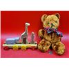 Image 1 : VTG Teddy Bear & Wooden Animal Pull Toy
