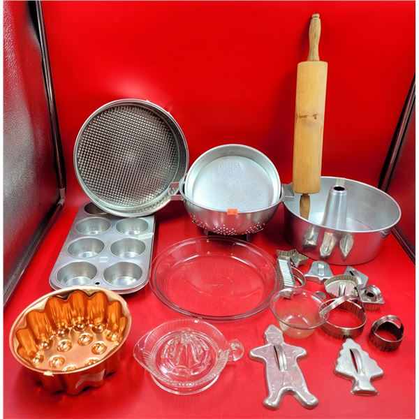Baking Lot w/ Cake Pans, Pie Pans, Cookie Cutters, Muffin Pan, & More