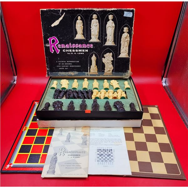 Renaissance Chessmen by ES Lowe w/ 2 Boards