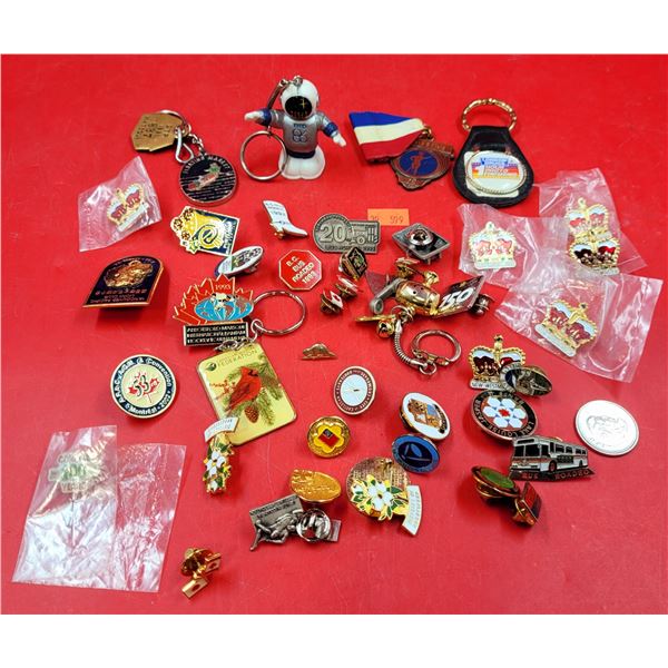 Lot of Assorted VTG Pins & Keychains