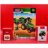 Image 1 : John Deere Mega Bloks Set, Hallmark Tonka Ornament, & Hallmark John Deere Ornament