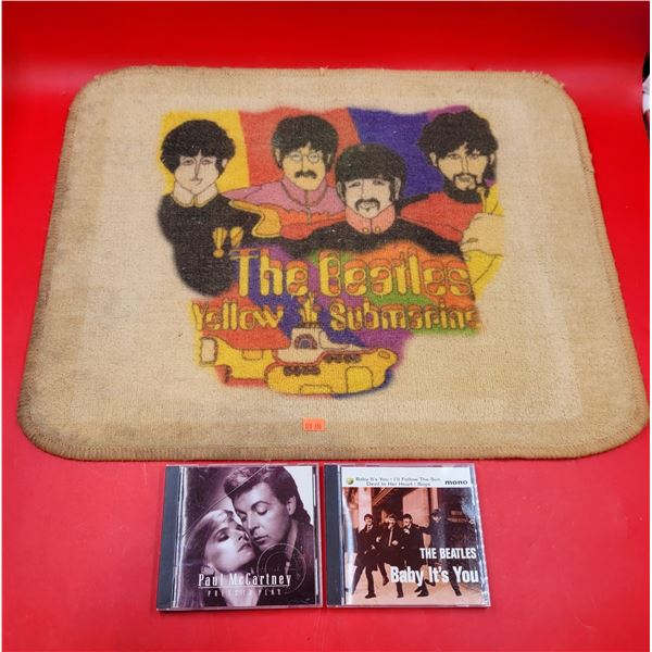 VTG The Beatles Yellow Submarine Rug & 2 CDs (Beatles & Paul McCartney Solo)