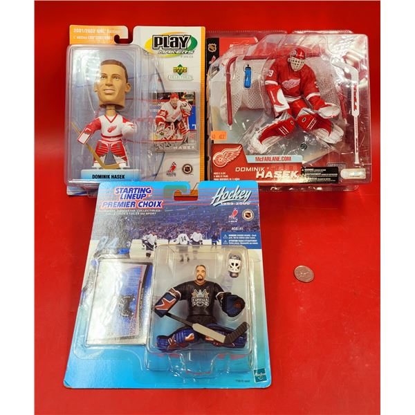 2 Hockey Figures (Hasek & Kolzig) & Dominik Hasek Bobble Head