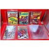 Image 1 : 4 Marvel Comics, 1 DC Comic, & Top Loader Cases