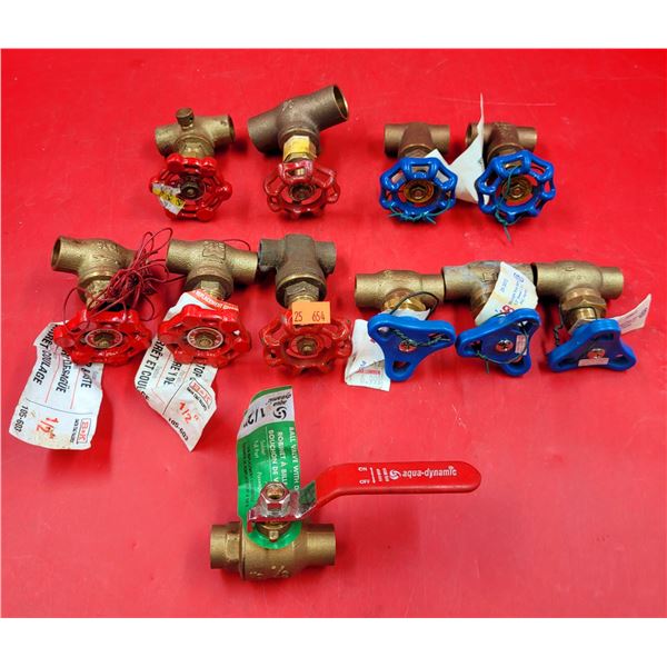 Lot of Assorted Brass Valves