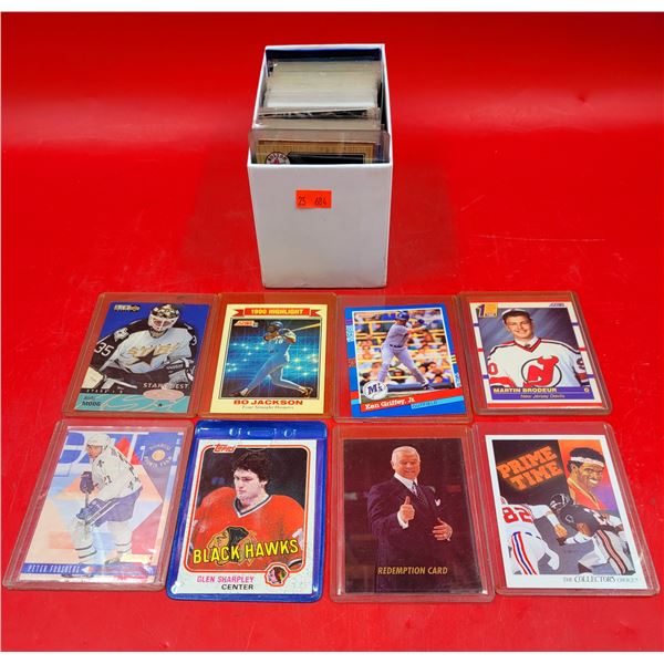 Assorted Sports Card Lot (Hockey, Baseball, etc.) w/ Bo Jackson, Martin Brodeur, & More