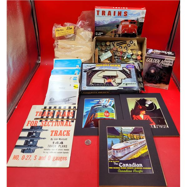 Railroadiana & Aviation Lot w/ DVD Sets, Airplane Prints, Battery-Operated Train, & More