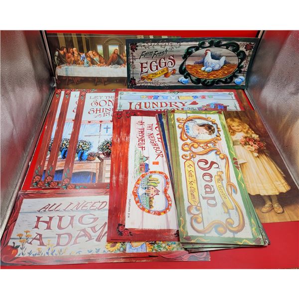 VTG-Style Home Signs w/ Soap, Eggs, Laundry, & More