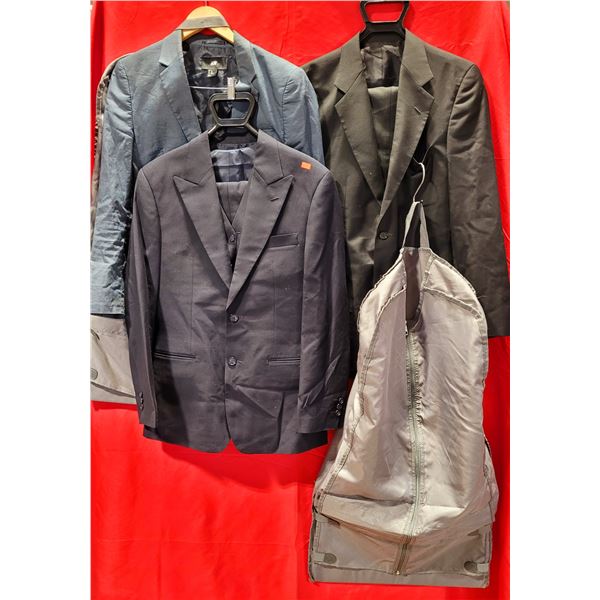Jacket & Pant Set, Jacket, Pants, & Vest Set, Blazer, & 2 Garment Bags