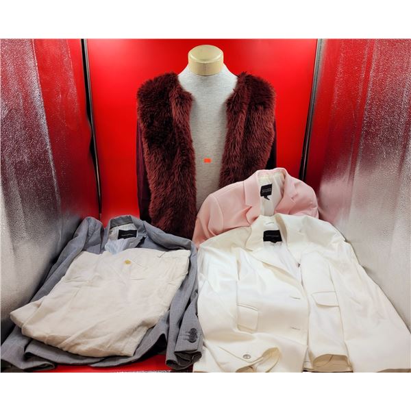 Banana Republic Lot w/ 3 Blazers, 1 Faux Fur Jacket, & Pair of Pants