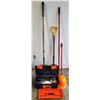 Image 1 : Tool Lot w/ Hard Hat, Black & Decker Toolbox, Shovels, & More