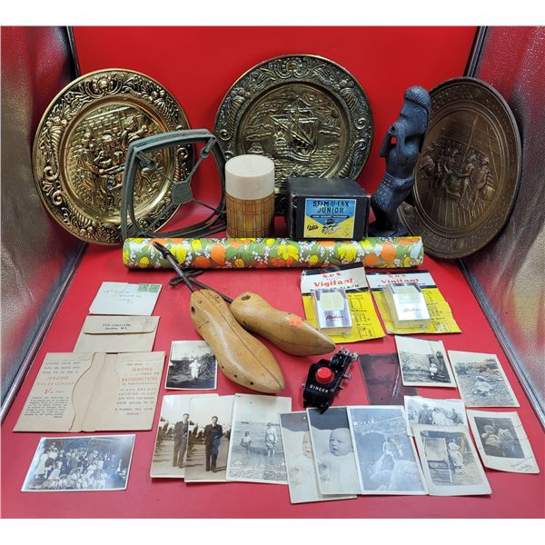 VTG Lot w/ Photographs, Shoe Stretchers, Stimulax Home Massager, & More