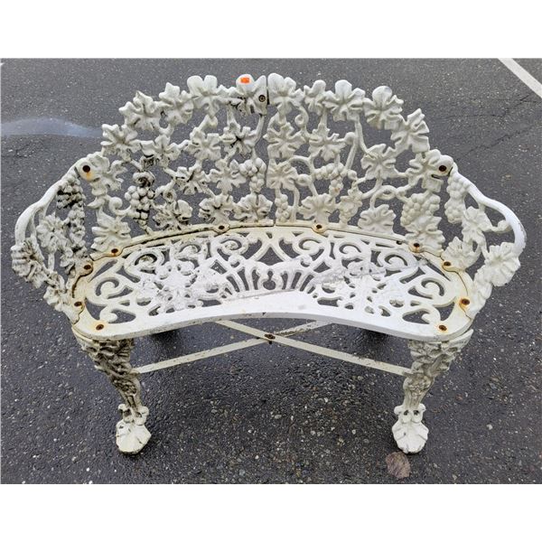White Cast Iron Bench