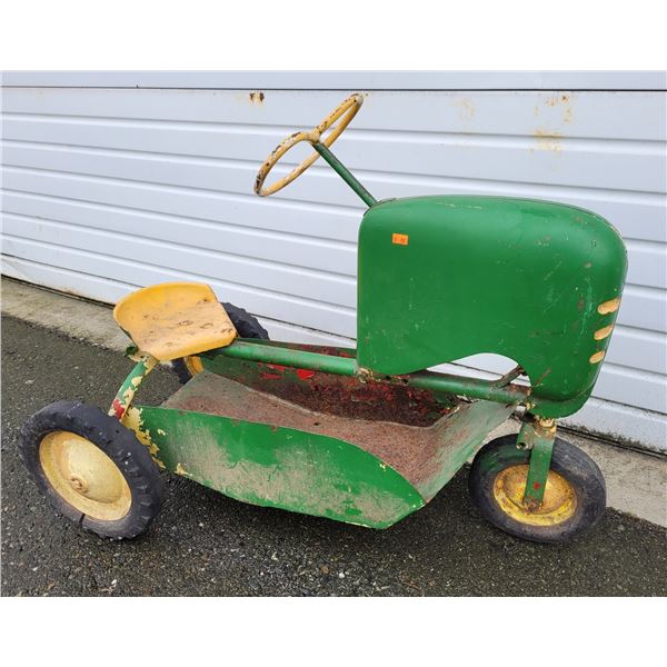 VTG Green & Yellow Metal Ride On Toy