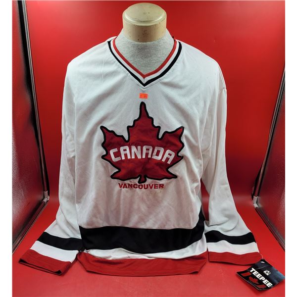 White TeePee Canada Hockey Jersey