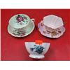 Image 1 : 3 Bone China Teacups & 2 Saucers (Paragon, Shelley, & Windsor)