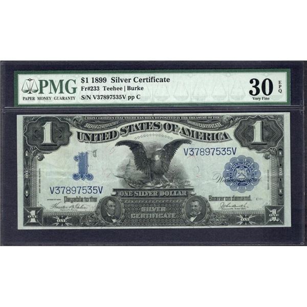 1899 $1 Black Eagle Silver Certificate PMG 30EPQ