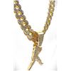 Image 2 : 114.5 Gram 14 Kt Gold Plated Simulated Diamond Baseball Pendant