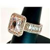 Image 4 : Sparkling 5 Ct Radiant Cut Lab Simulated Light Pink Diamond Ring