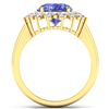 Image 4 : 14KT Yellow Gold 3.43ct Tanzanite and Diamond Ring