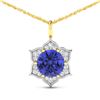 Image 1 : 14KT Yellow Gold 2.02ctw Tanzanite and Diamond Pendant