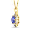 Image 3 : 14KT Yellow Gold 2.02ctw Tanzanite and Diamond Pendant