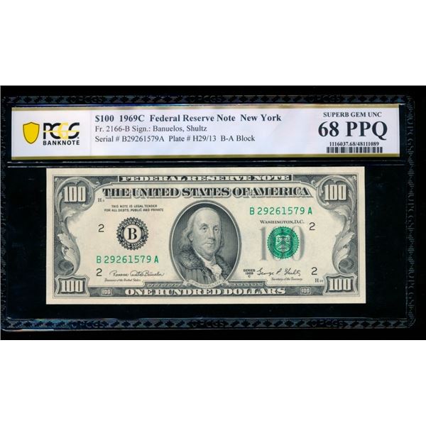 1969C $100 New York FRN PCGS 68PPQ