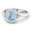 Image 2 : 14KT White Gold 0.51ctw Aquamarine and Diamond Ring