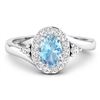 Image 3 : 14KT White Gold 0.51ctw Aquamarine and Diamond Ring