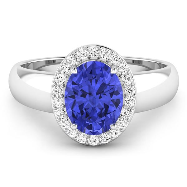 14KT White Gold 1.41ct Tanzanite and Diamond Ring