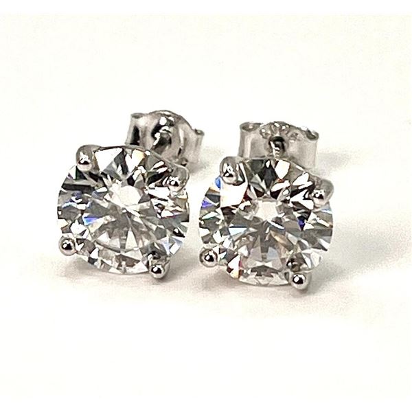 Sparkling 4 Cttw White Lab Simulated Diamond Earrings
