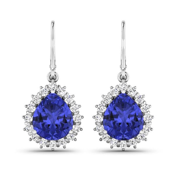 14KT White Gold 2.88ctw Tanzanite and Diamond Earrings