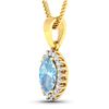 Image 2 : 14KT Yellow Gold 1.05ctw Aquamarine and Diamond Pendant