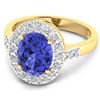 Image 2 : 14KT Yellow Gold 2.21ct Tanzanite and Diamond Ring