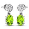 Image 2 : 14KT White Gold 1.26ctw Peridot Topaz and Diamond Earrings