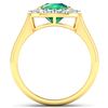 Image 4 : 14KT Yellow Gold 2.5ct Zambian Emerald and Diamond Ring