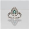 Image 3 : Lab Created 2ct Emerald Green Lab Moissanite Ring