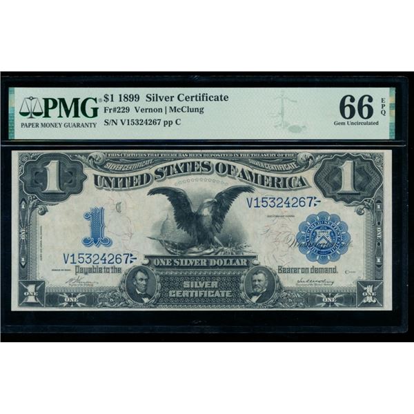 1899 $1 Black Eagle Silver Certificate PMG 66EPQ