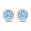 14KT White Gold 1.3ctw Aquamarine and Diamond Earrings