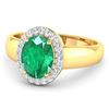 Image 3 : 14KT Yellow Gold 1.53ct Zambian Emerald and Diamond Ring