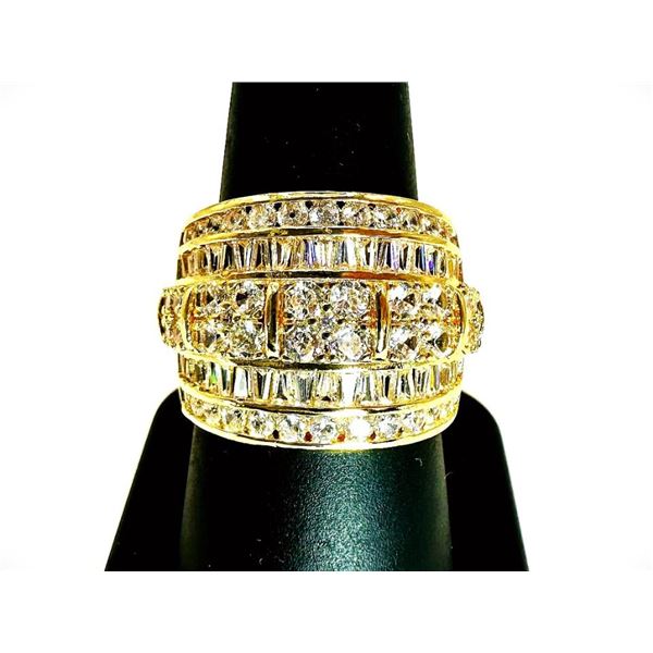 Gorgeous 14 Kt Gold Plate 5.75 Cttw. Lab Simulated Diamond Ring