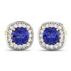 Image 2 : 14KT Yellow Gold 1.64ctw Tanzanite and Diamond Earrings