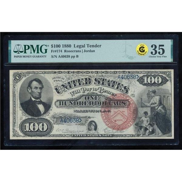 1880 $100 Legal Tender Note PMG 35