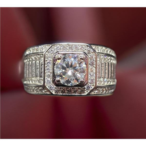 18KT White Gold Plate VVs1 Lab Simulated Diamond Ring