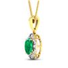 Image 3 : 14KT Yellow Gold 2.07ctw Zambian Emerald and Diamond Pendant