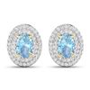 14KT Yellow Gold 0.7ctw Aquamarine and Diamond Earrings