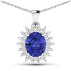 14KT White Gold 3.75ctw Tanzanite and Diamond Pendant