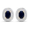 14KT Yellow Gold 1.5ctw Blue Sapphire and Diamond Earrings